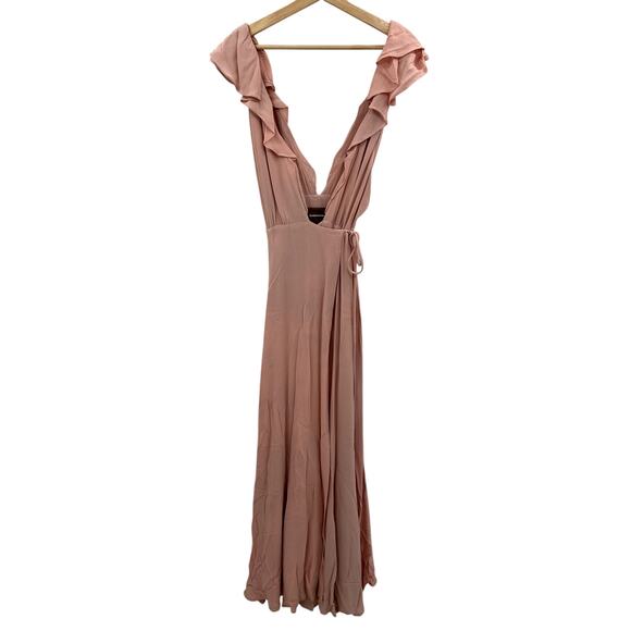 Reformation blush rose pink ruffle wrap maxi dress - Picture 3 of 10
